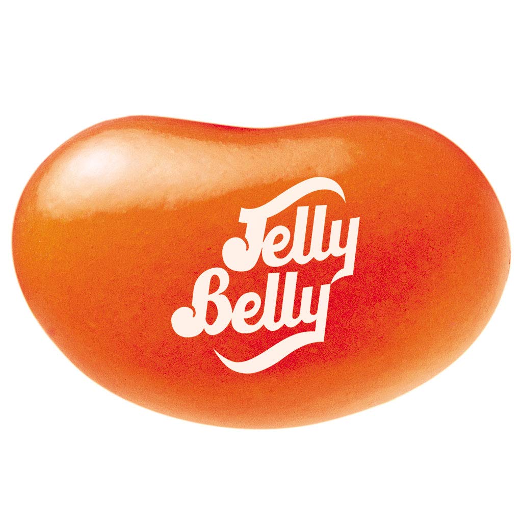 Close-up of Jelly Belly Orange Crush beans showcasing vibrant color and authentic flavor.