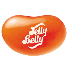 Close-up of Jelly Belly Orange Crush beans showcasing vibrant color and authentic flavor.