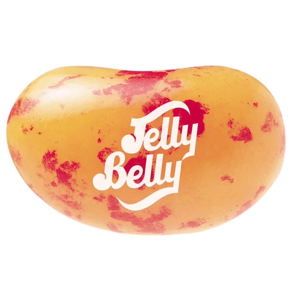 Close-up of Jelly Belly Peach Jelly Beans showing natural peach color and shine.