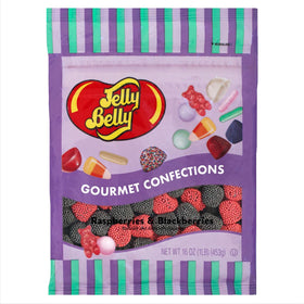 Jelly Belly Raspberry and Blackberry candy front package showcases authentic brand and flavor.
