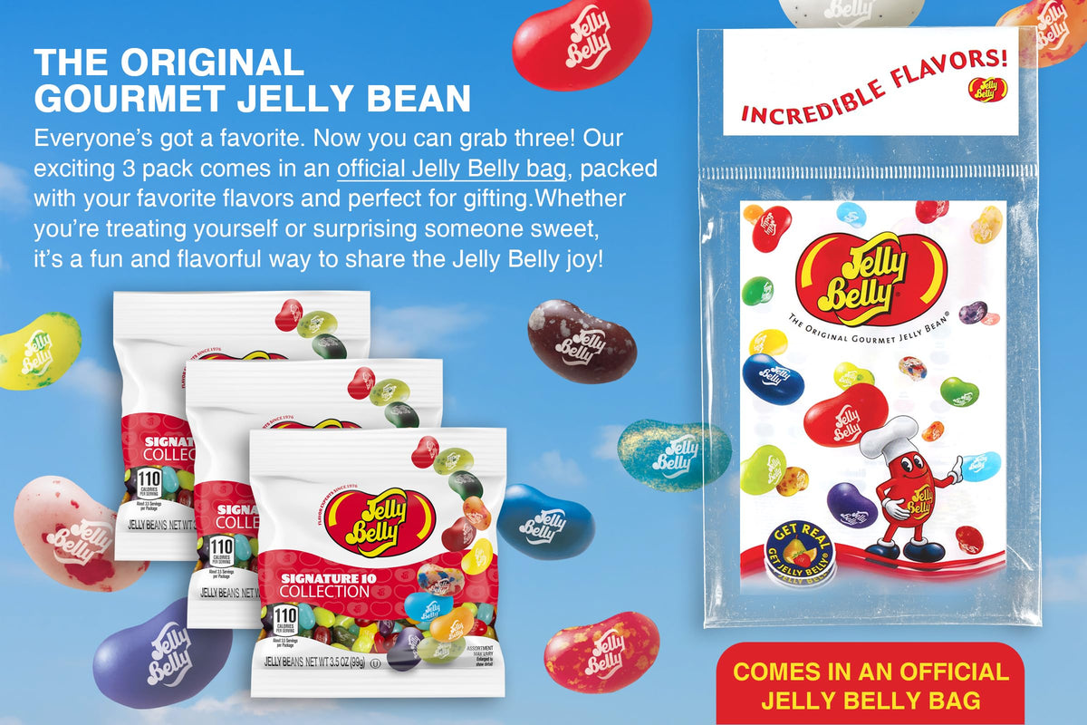 Jelly Belly Signature 10 grab-and-go bags displayed for easy sharing and gifting.