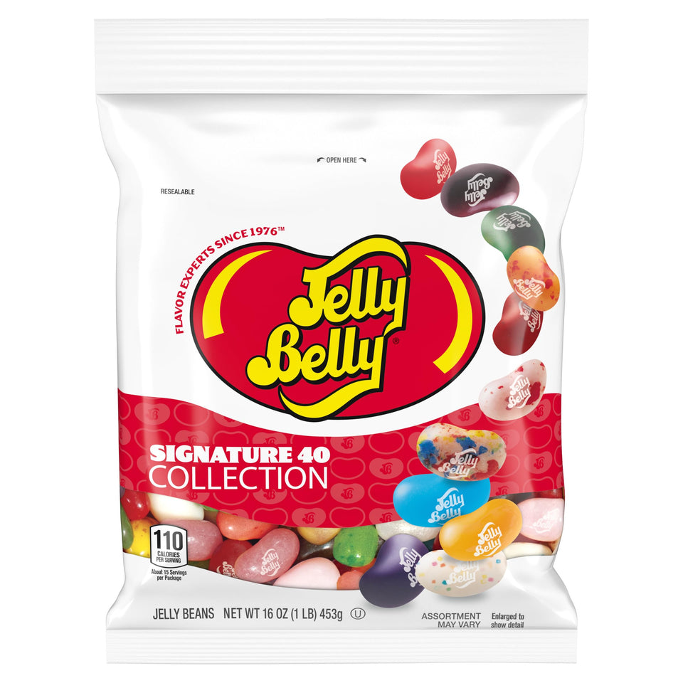 Jelly Belly Signature 40 collection 1lb bag offers a vibrant assortment for gifting.