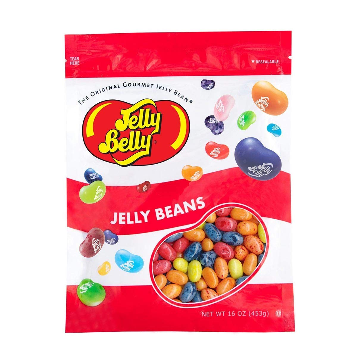 Jelly Belly Smoothie Blend 1lb bag front shows authentic flavors for convenient snacking.