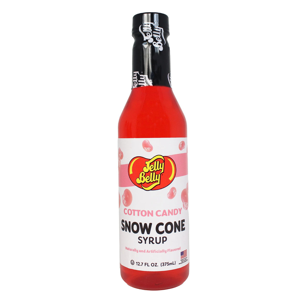 Jelly Belly watermelon snow cone syrup bottle enhances fruity slushies.