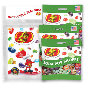 Jelly Belly Soda Pop Shoppe jelly beans in a grab-and-go bag for snacking.