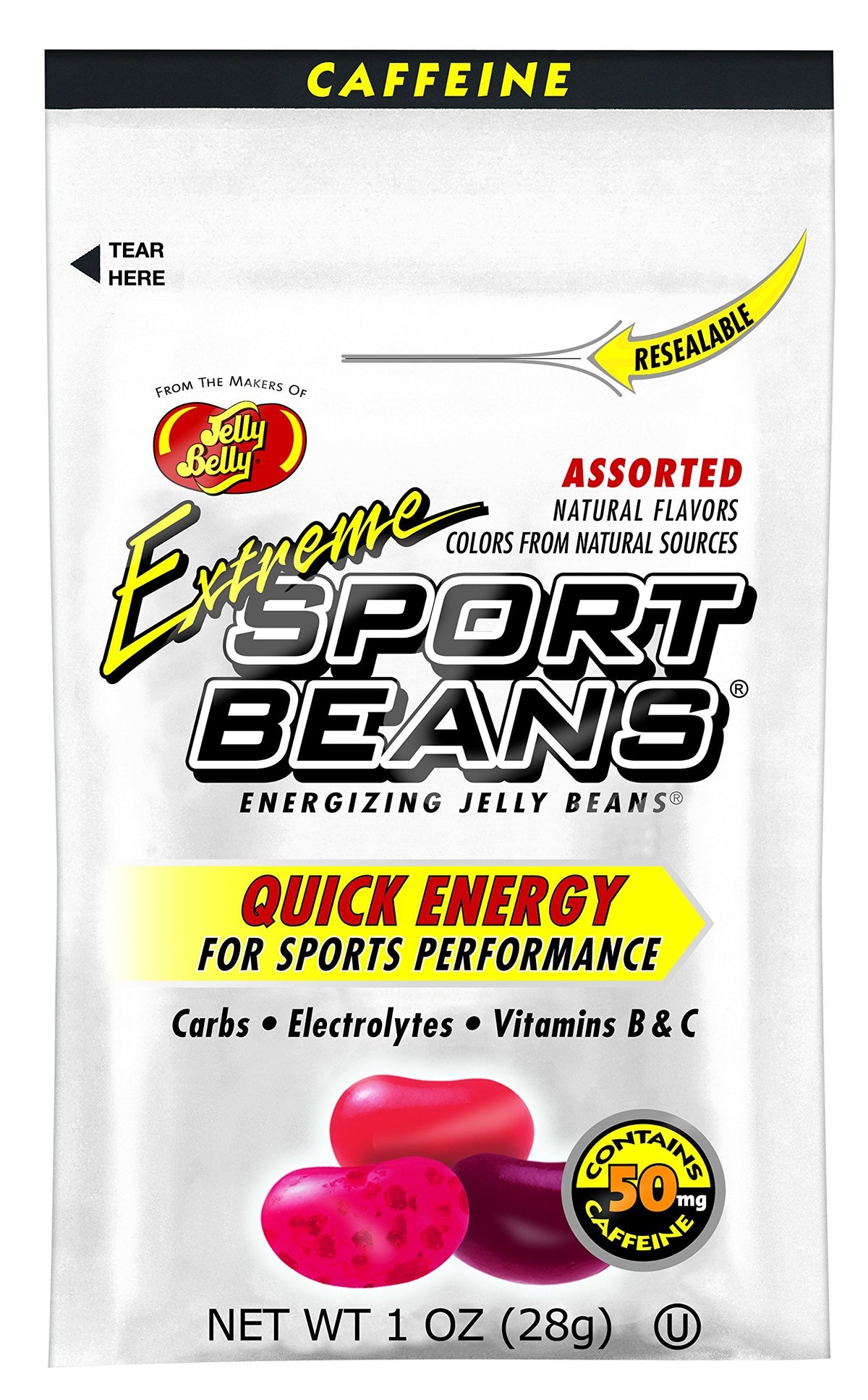 Jelly Belly Sport Beans Extreme Assorted easy-carry pack for on-the-go fueling.