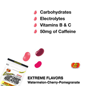 Outdoor workout scene shows easy energy on the go with Jelly Belly beans.