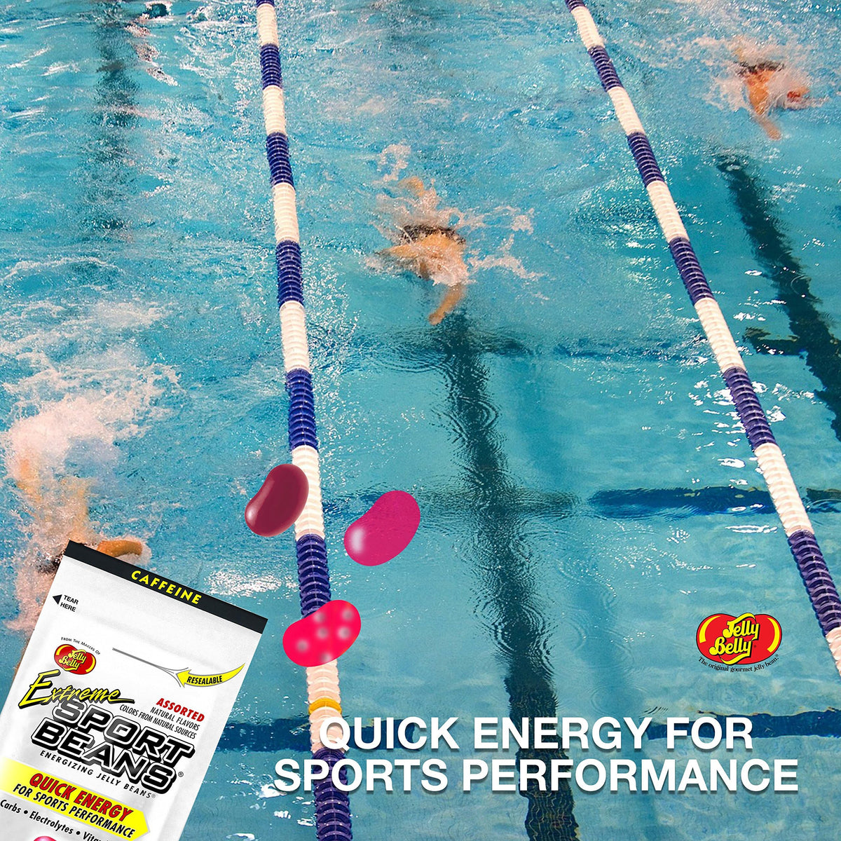 Jelly Belly Sport Beans Extreme Assorted Pomegranate pack helps maintain focus and pace.