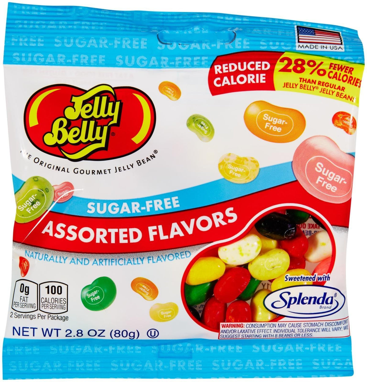 Jelly Belly Sugar-Free beans pack-shot showing assorted flavors for on-the-go snacking