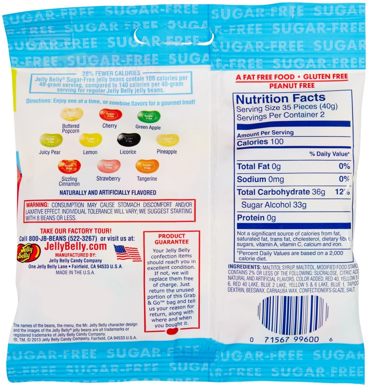 Jelly Belly Sugar-Free beans travel pack ready for purse or bag