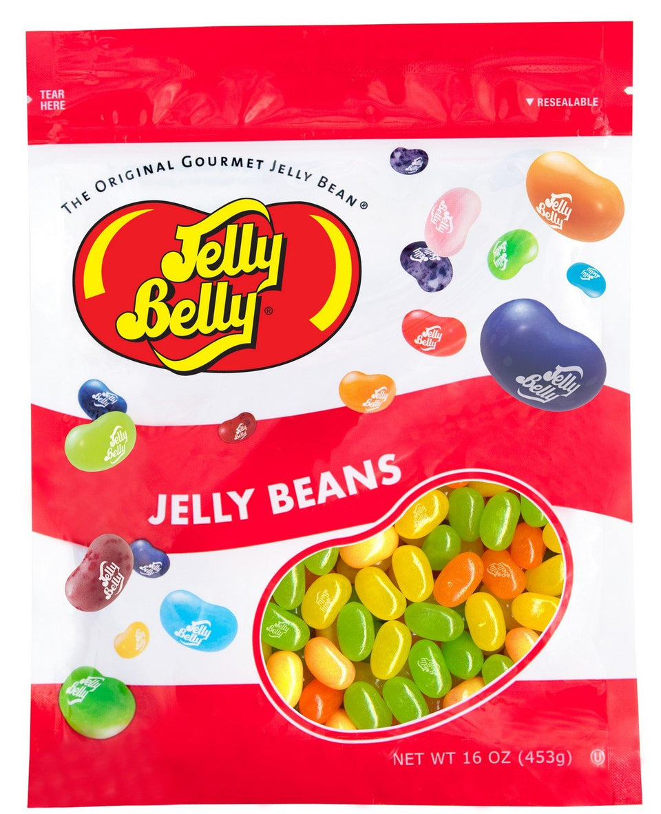 Jelly Belly Sunkist Citrus Mix beans in a resealable bag stay fresh for longer