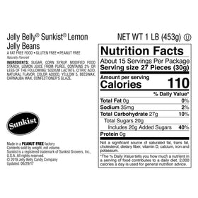 Pouring Jelly Belly Sunkist Lemon beans from a resealable bag for freshness