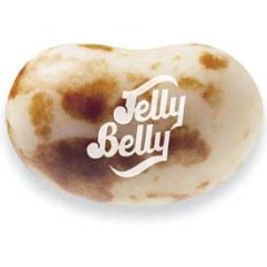 Close-up of Jelly Belly Toasted Marshmallow beans showing rich color and texture