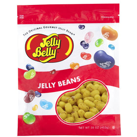 Jelly Belly Top Banana jelly beans in a 16 oz bag for easy snacking.