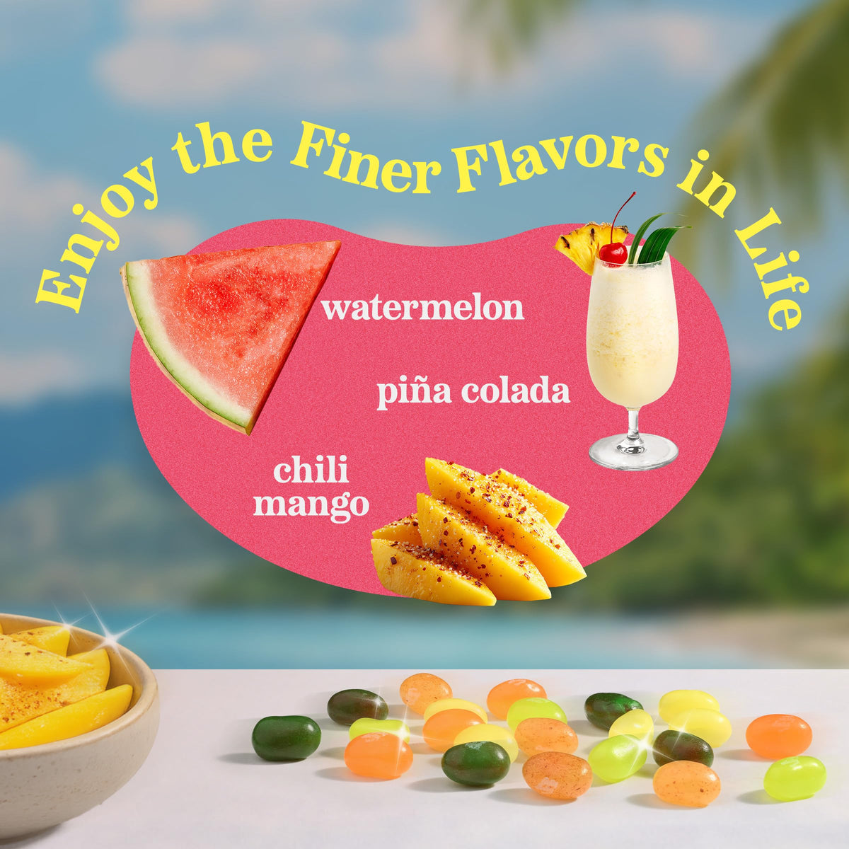Jelly Belly Tropical Paradise Tangerine beans for citrusy refreshment anytime.