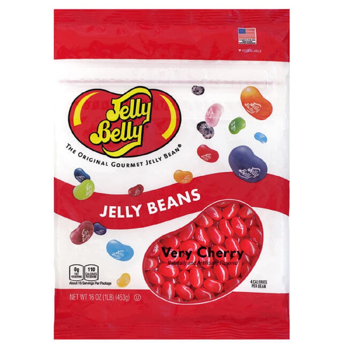 Jelly Belly Very Cherry pack-shot shows official packaging and true cherry flavor