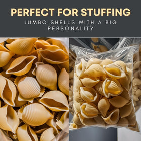 Jellybean Foods quick weeknight dish with jumbo shells that cook fast.