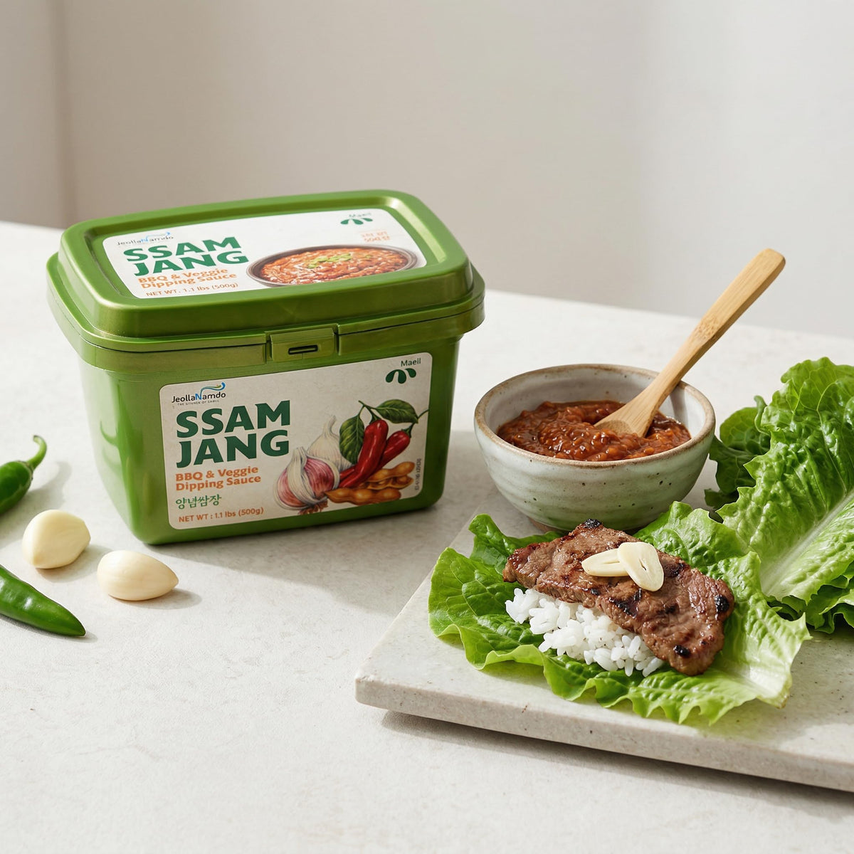 JEOLLANAMDO fermented soybean paste close-up with glossy texture.