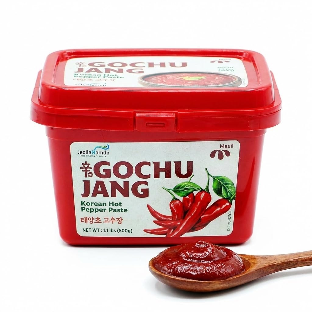 JEOLLANAMDO Maeil Spicy Gochujang jar front — vibrant paste for dipping and marinating