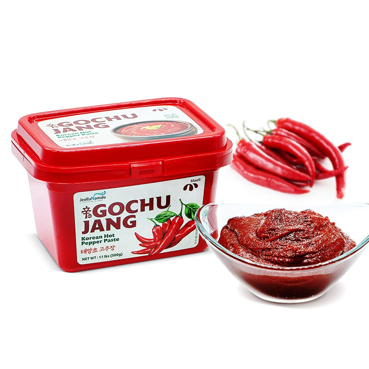 JEOLLANAMDO Maeil Spicy Gochujang jar label — fermented heat enhancing Korean-style dishes