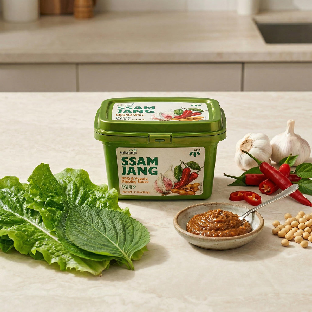 JEOLLANAMDO ssamjang jar showcases fermentation depth ideal for stews.