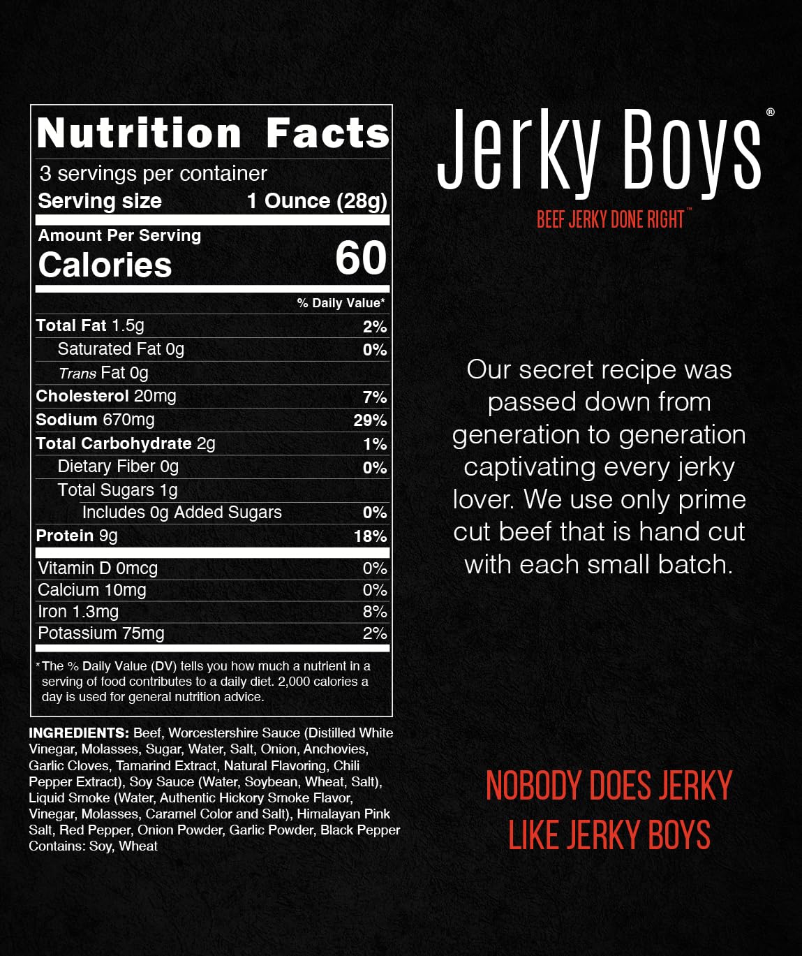 Jerky Boys Original Beef Jerky bag open, quick protein boost