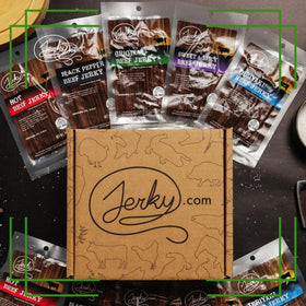 Jerky.com meat sticks gift box concept for sharing on trips or at home