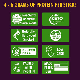 Jerky.com Sriracha meat stick image hints at spicy boldness.
