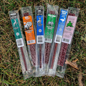 Buffalo Bob's boar BBQ jerky for hearty travel snacks.