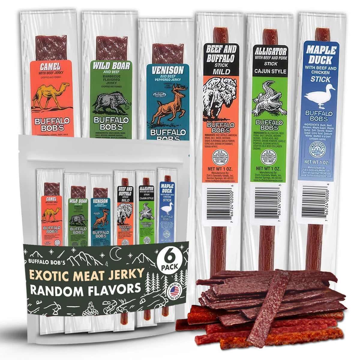 Buffalo Bob's wild game sticks pack for on-the-go protein