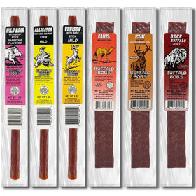 Wild boar jerky stick from Buffalo Bob's line for bold, protein-packed bites