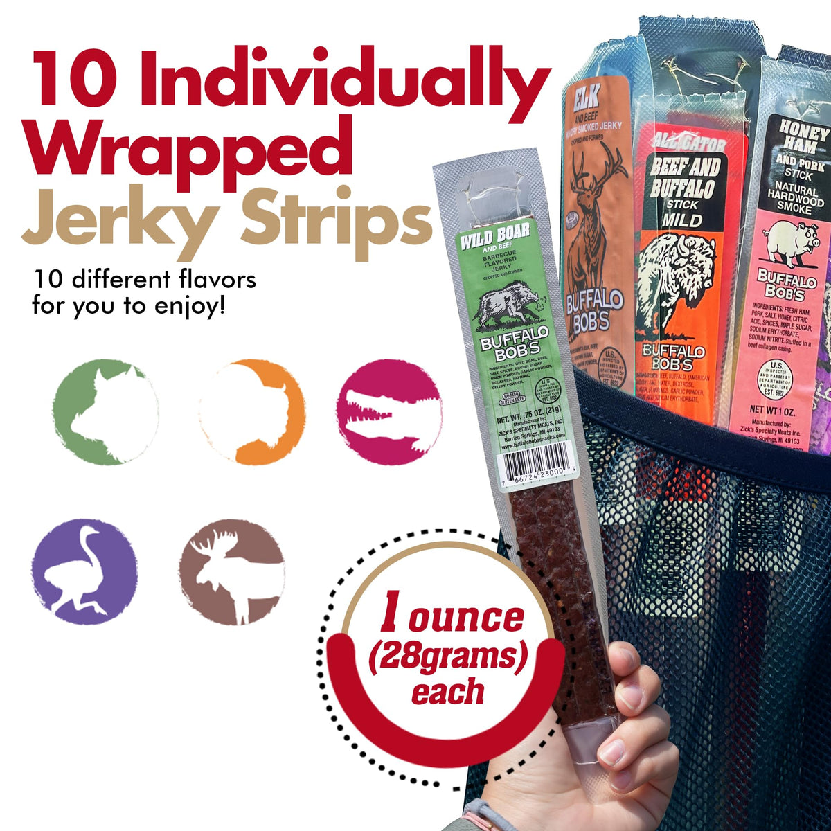 Jerky-n-Spice elk jerky slice with venison flavor for protein-packed trail snacking