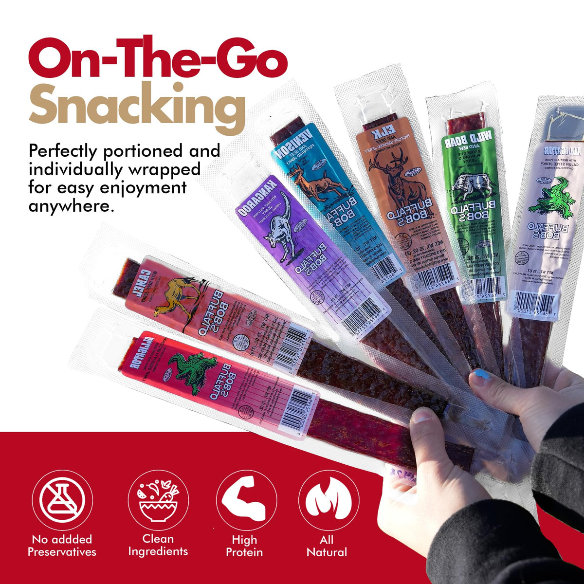 Jerky-n-Spice Elk jerky strip ideal for outdoor adventures