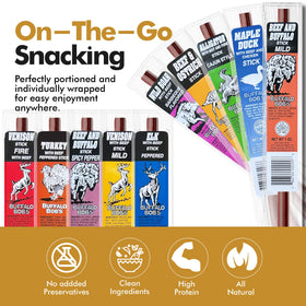 Jerky-n-Spice elk and venison jerky flavors for portable protein