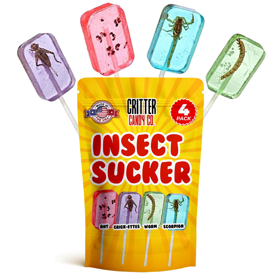 Jerky-n-Spice HotLix 4 pack insect lollipops variety for adventurous tasters
