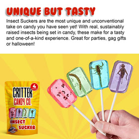 HotLix cricket lollipop wrapped for curious eaters