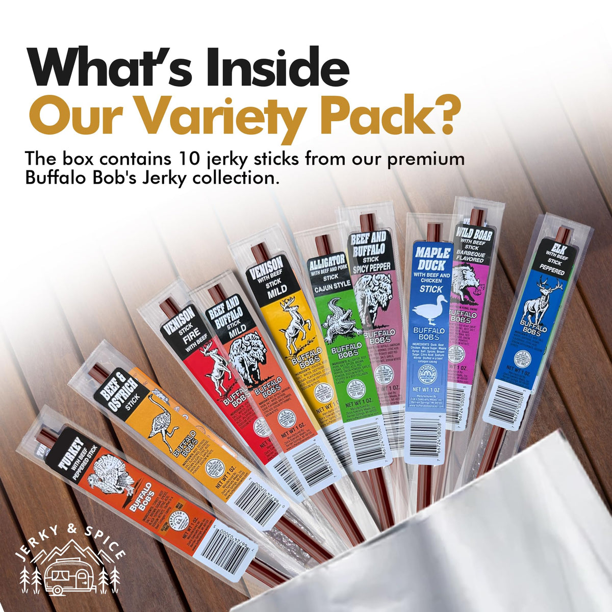 Jerky-n-Spice portable sticks stay fresh in a pocket or bag