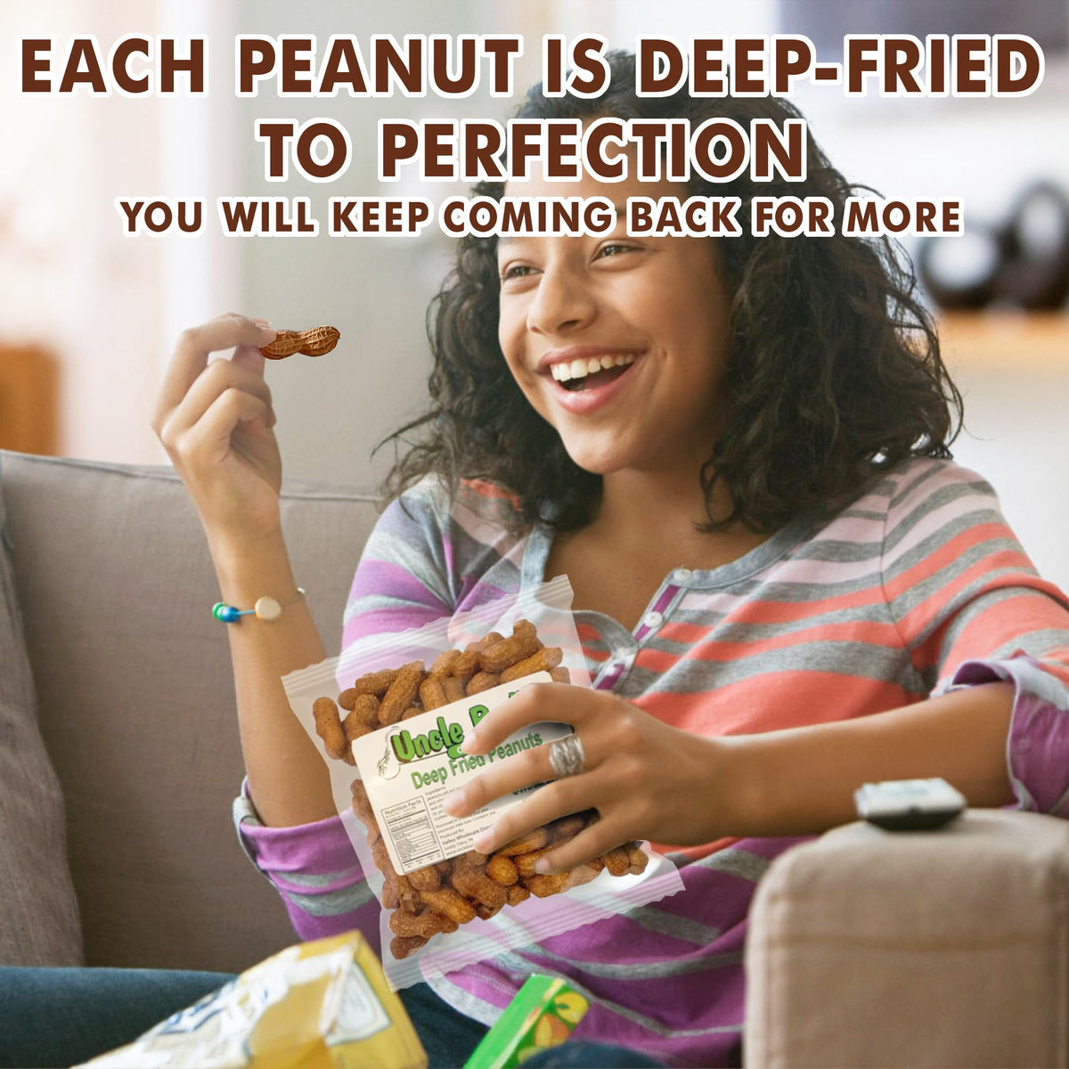 Uncle Bud's Garlic in-shell peanuts with aromatic bite for snack time