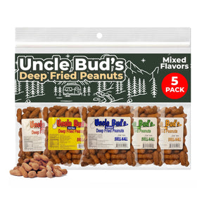 Jerky-n-Spice Uncle Bud's deep fried peanuts in shell variety pack for party snacking