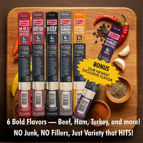 Jerky.com 30-pack original hickory beef stick delivers protein-rich snack for workouts