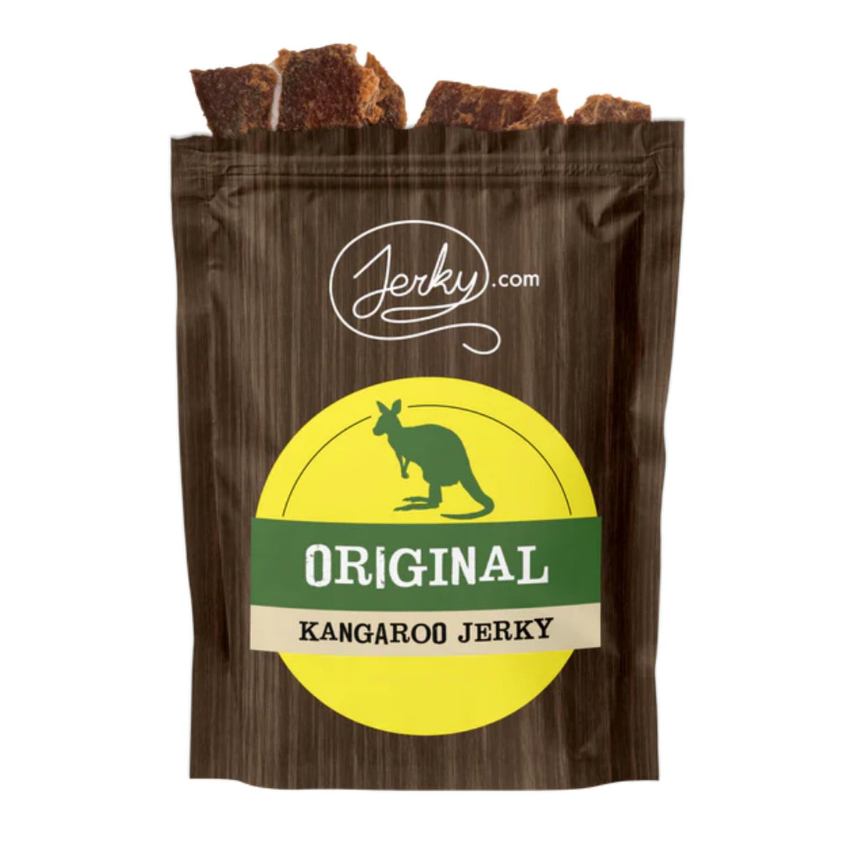 Jerky.com Original Kangaroo Jerky package front view, premium protein snack for on-the-go
