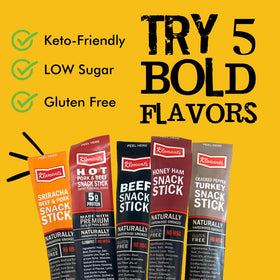 Jerky.com pork sticks in the sampler deliver savory flavor