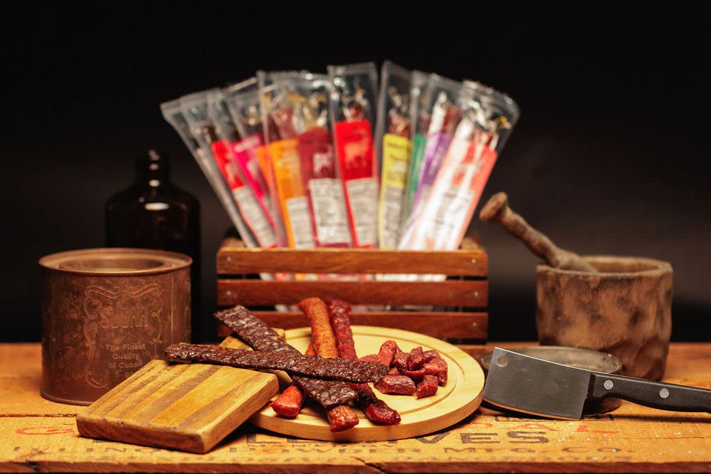 Jerky.com shelf-stable, vacuum-sealed jerky stays fresh up to 12 months.