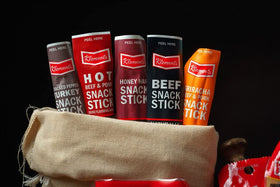 Jerky.com shelf-stable packaging for year-long pantry snacks.