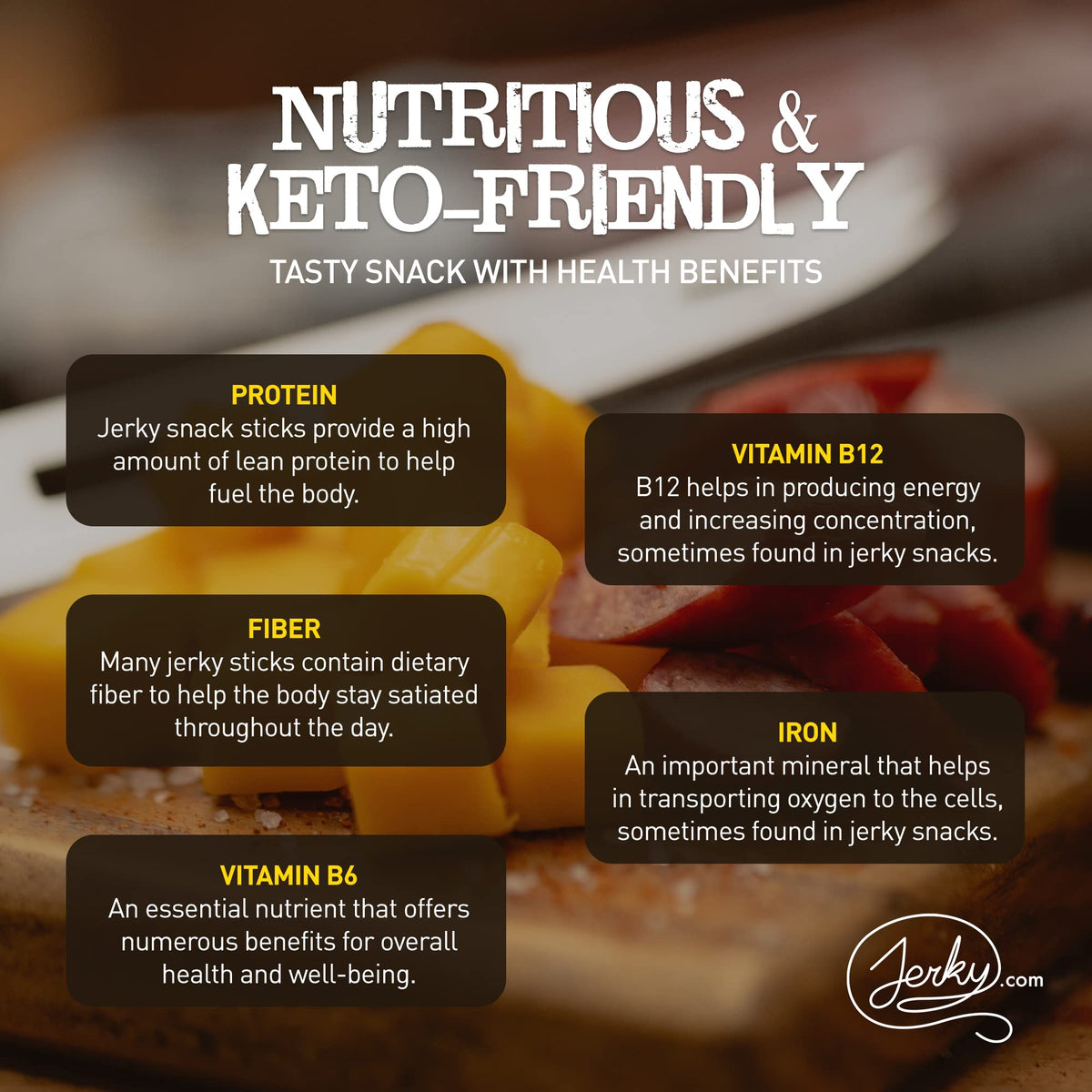 Jerky.com Shelf-stable packaging preserves freshness up to 12 months