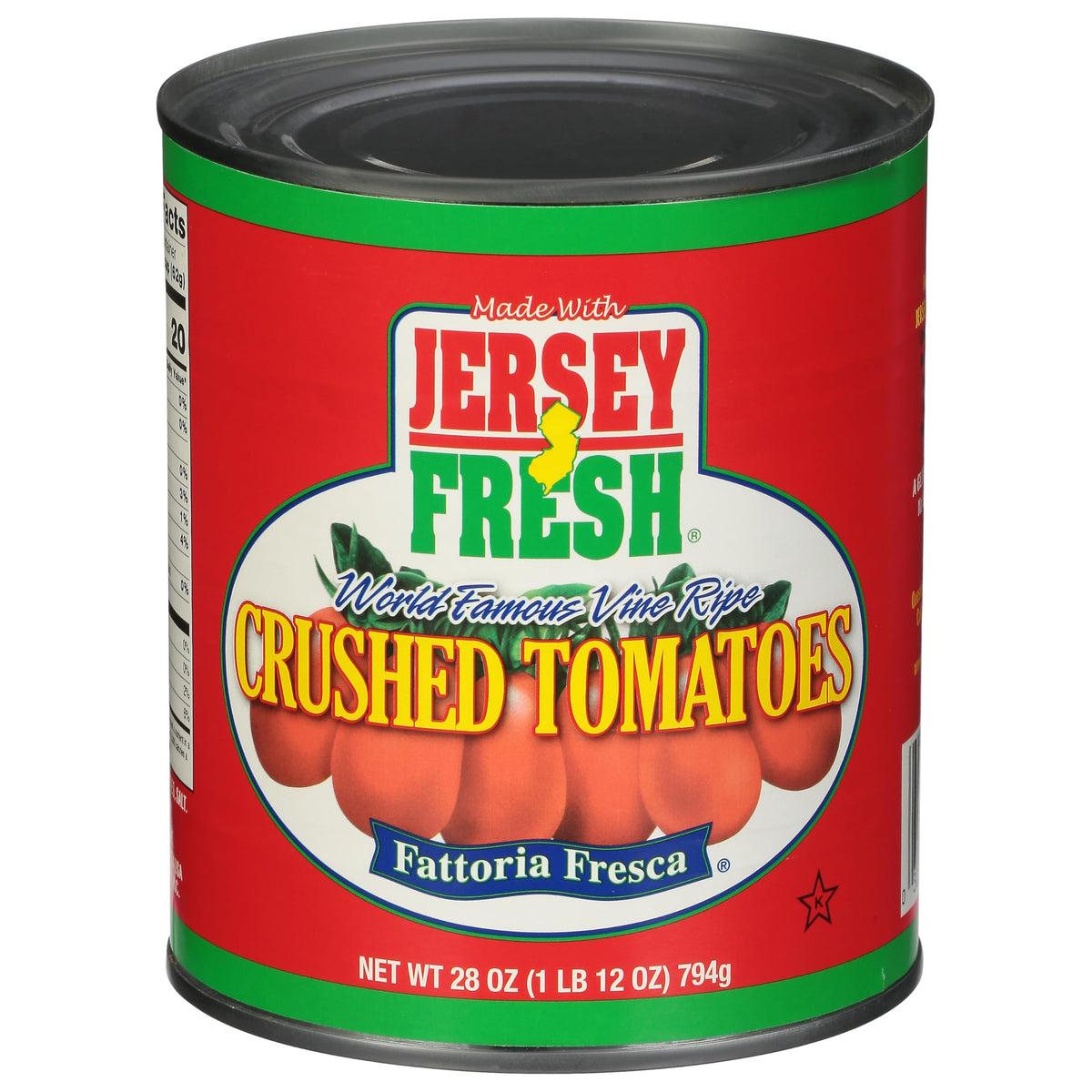 Jersey Fresh crushed tomatoes pack showing fresh Jersey tomatoes for rich sauces