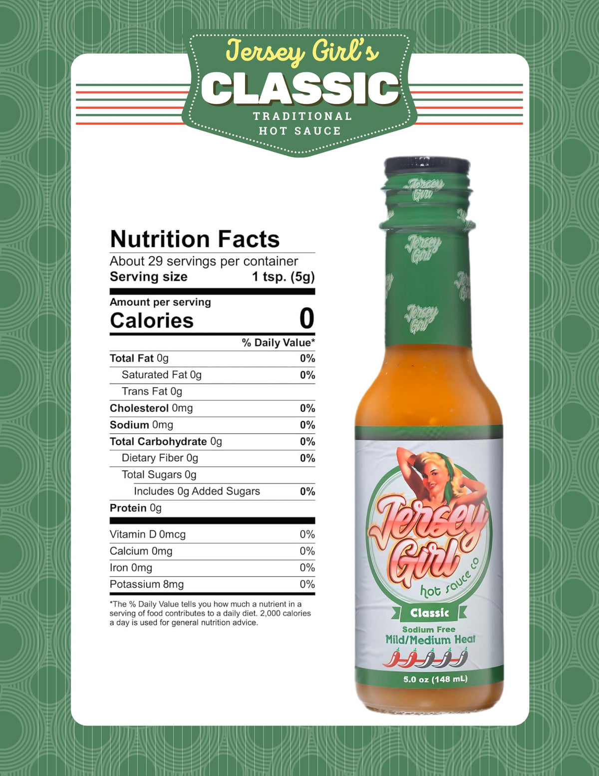 Jersey Girl Bee Sweet Honey Hot Sauce bottle balances sweet heat.