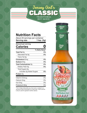 Jersey Girl Bee Sweet Honey Hot Sauce bottle balances sweet heat.