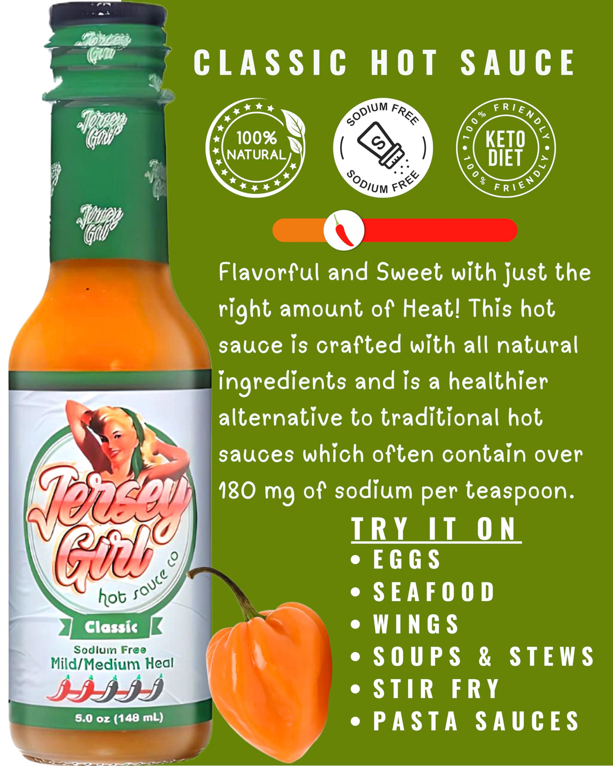 Jersey Girl ingredients label emphasizes clean, additive-free recipe.
