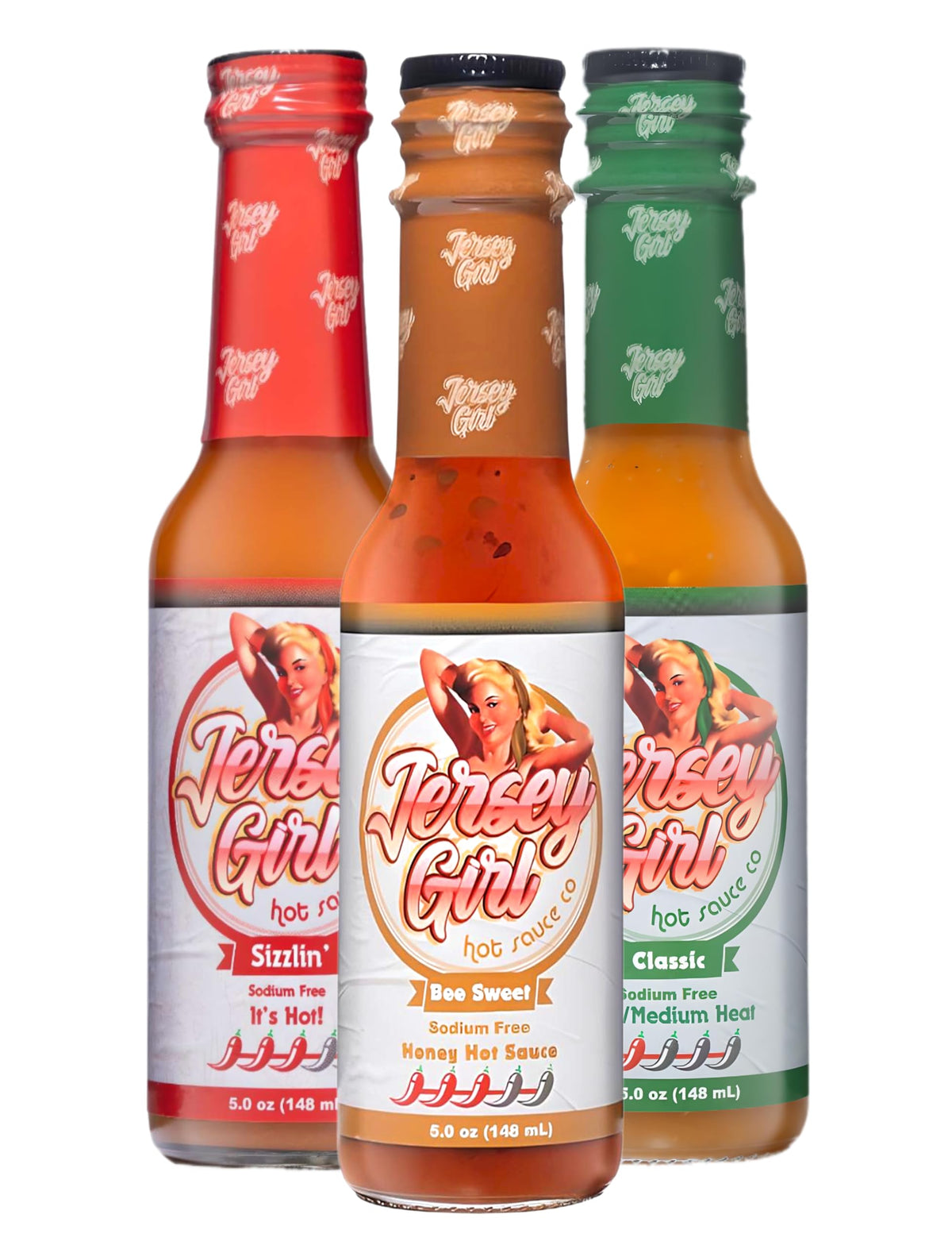 Jersey Girl Sizzlin' Ghost & Scorpion sauce bottle adds bold heat.